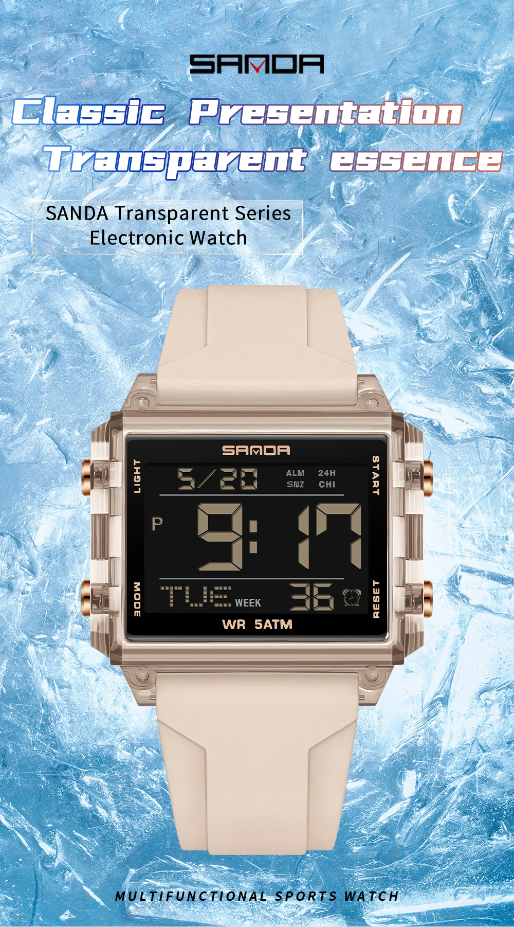 Fashion Mens Woman Digital Watches Waterproof Trend Rectangle Design Sports Watch For Men Women LED Backlight Male Wristwatch