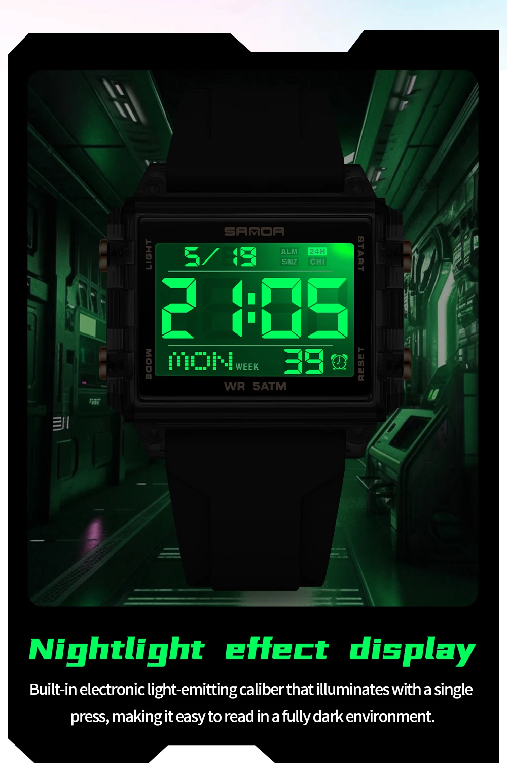 Fashion Mens Woman Digital Watches Waterproof Trend Rectangle Design Sports Watch For Men Women LED Backlight Male Wristwatch