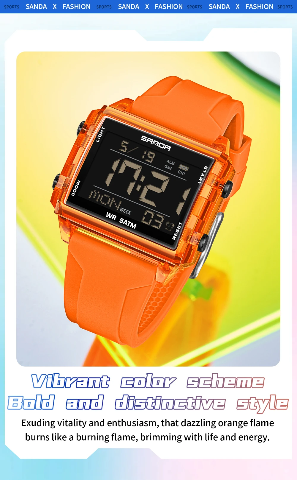 Fashion Mens Woman Digital Watches Waterproof Trend Rectangle Design Sports Watch For Men Women LED Backlight Male Wristwatch