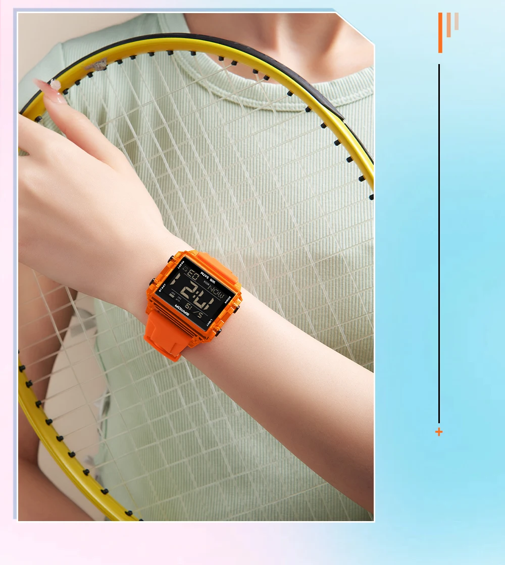 Fashion Mens Woman Digital Watches Waterproof Trend Rectangle Design Sports Watch For Men Women LED Backlight Male Wristwatch