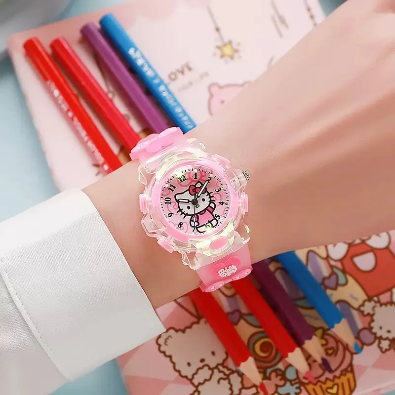 Disney Children's Fashion Cartoon Children's Watch with Colorful Lights Watch Cartoon Mickey Minnie Boys and Girls Fashion Watch
