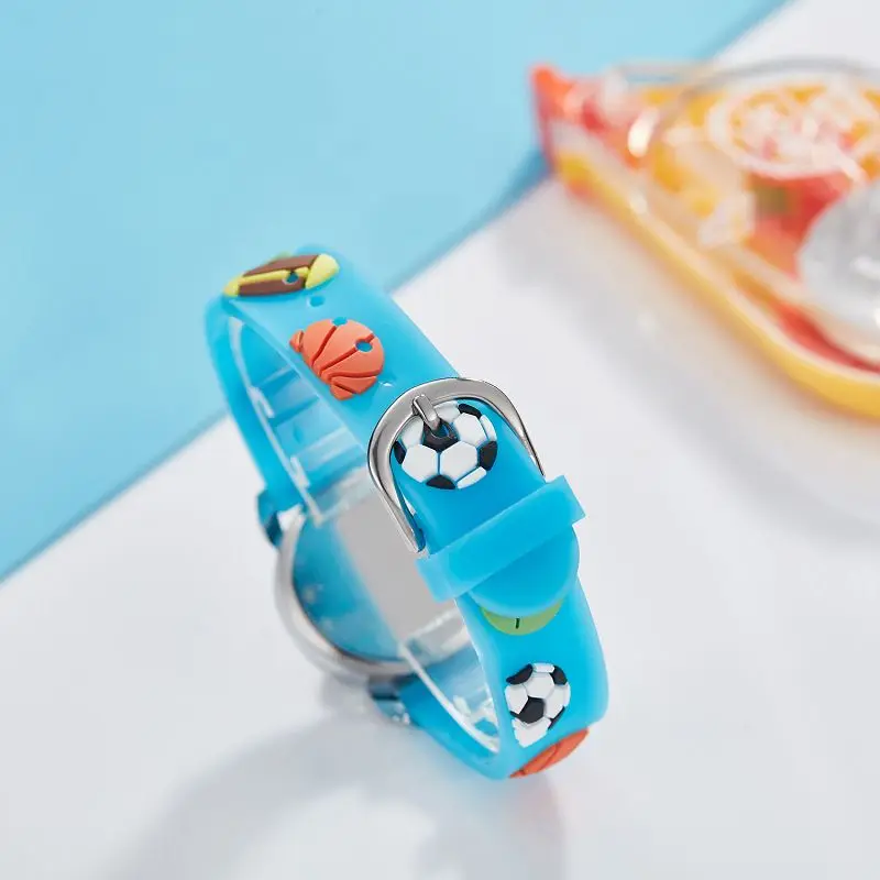 Kids Watches 3D Football Silicone Band Children Quartz Wristwatch Fashion Waterproof Sports Watch Clock for Boys Girls Students