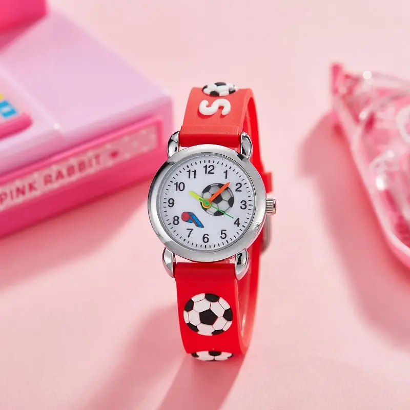 Kids Watches 3D Football Silicone Band Children Quartz Wristwatch Fashion Waterproof Sports Watch Clock for Boys Girls Students