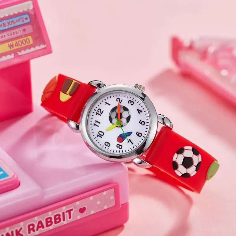 Kids Watches 3D Football Silicone Band Children Quartz Wristwatch Fashion Waterproof Sports Watch Clock for Boys Girls Students