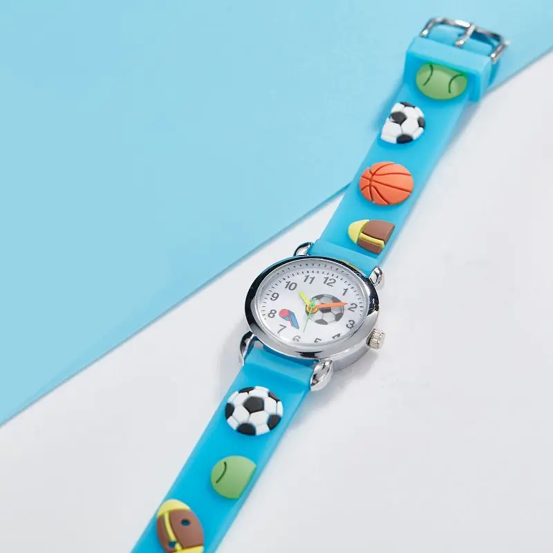Kids Watches 3D Football Silicone Band Children Quartz Wristwatch Fashion Waterproof Sports Watch Clock for Boys Girls Students