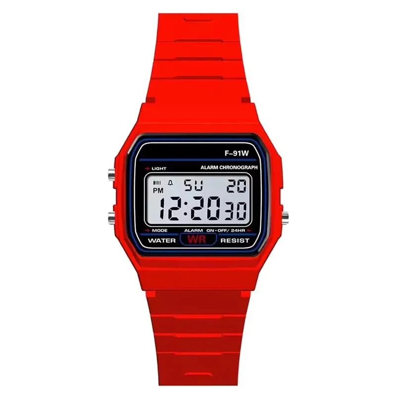 Sport LED Digital Watches for Men Women Kids Simple Small Square Dial Children Electronic Watch Silicone Band Fashion Mens Watch