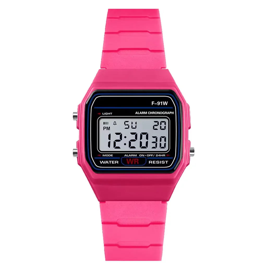 Sport LED Digital Watches for Men Women Kids Simple Small Square Dial Children Electronic Watch Silicone Band Fashion Mens Watch