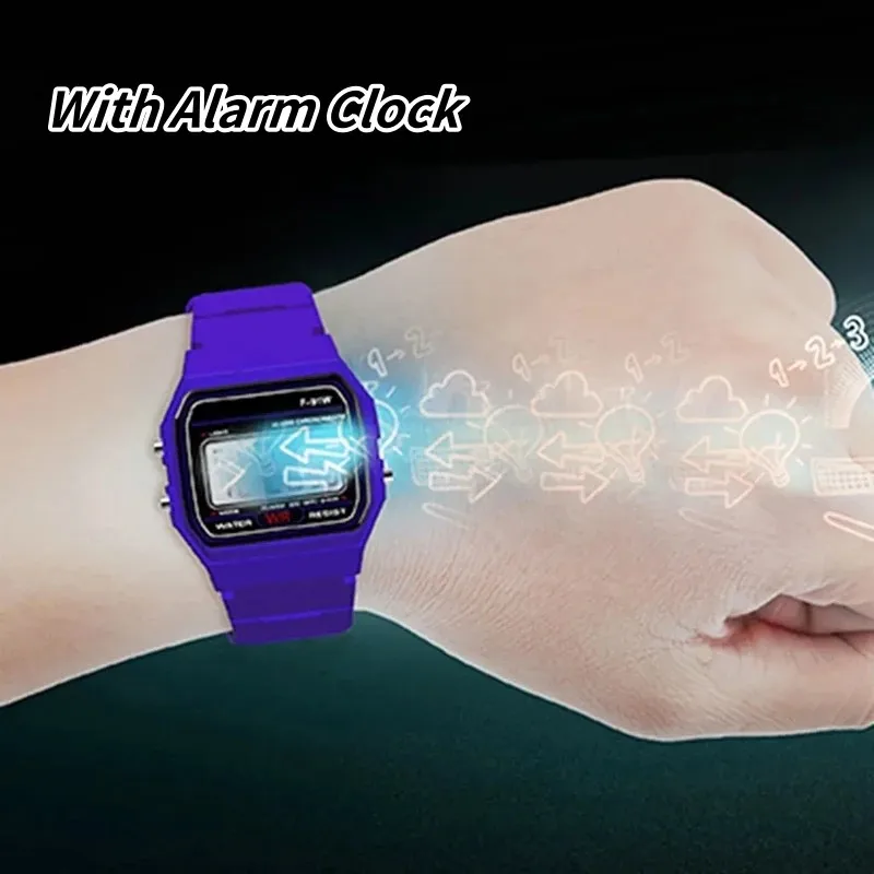 Sport LED Digital Watches for Men Women Kids Simple Small Square Dial Children Electronic Watch Silicone Band Fashion Mens Watch