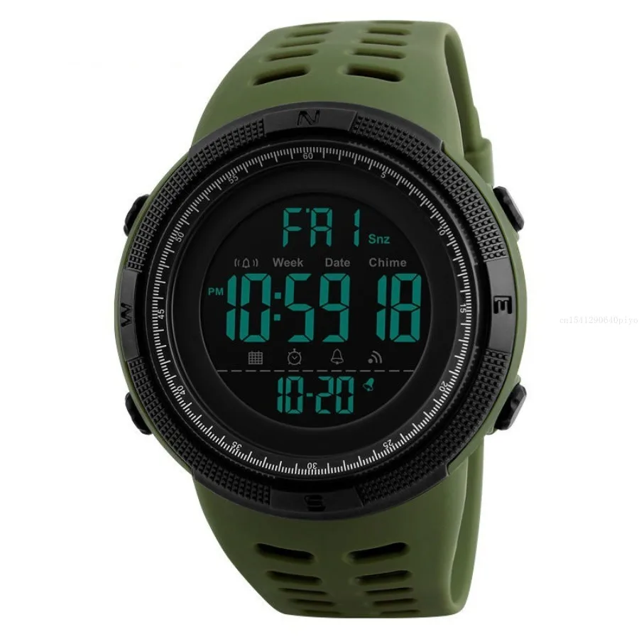 Men's Military Outdoor Sports Watch Waterproof Luminous LED Digital Wristwatch with Alarm Clock Multifunction for Student Kids