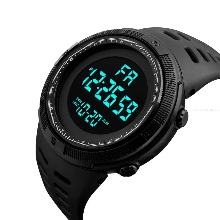 Men's Military Outdoor Sports Watch Waterproof Luminous LED Digital Wristwatch with Alarm Clock Multifunction for Student Kids