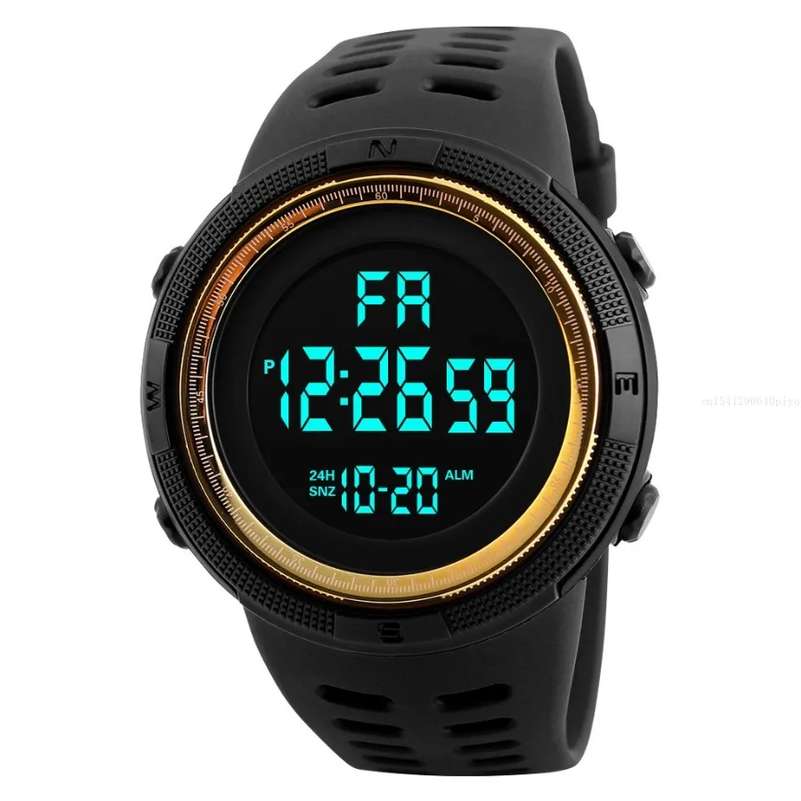 Men's Military Outdoor Sports Watch Waterproof Luminous LED Digital Wristwatch with Alarm Clock Multifunction for Student Kids