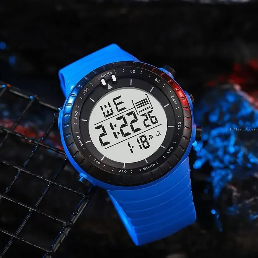 Men's Military Outdoor Sports Watch Waterproof Luminous LED Digital Wristwatch with Alarm Clock Multifunction for Student Kids