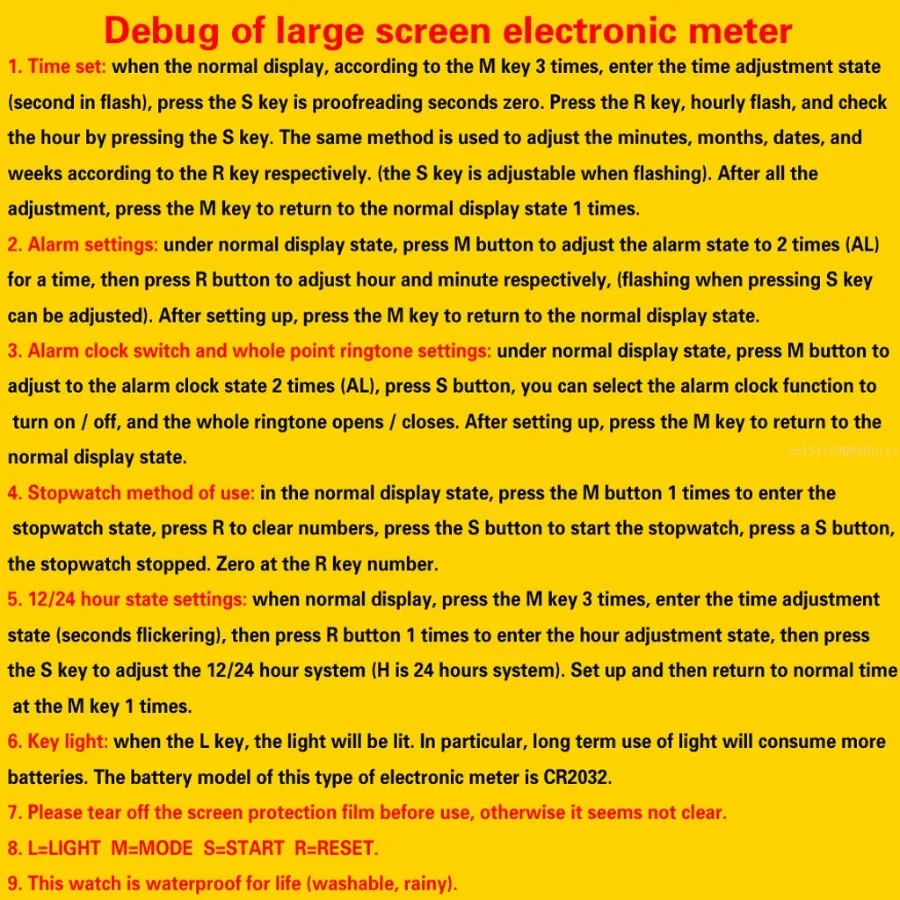 Men's Military Outdoor Sports Watch Waterproof Luminous LED Digital Wristwatch with Alarm Clock Multifunction for Student Kids