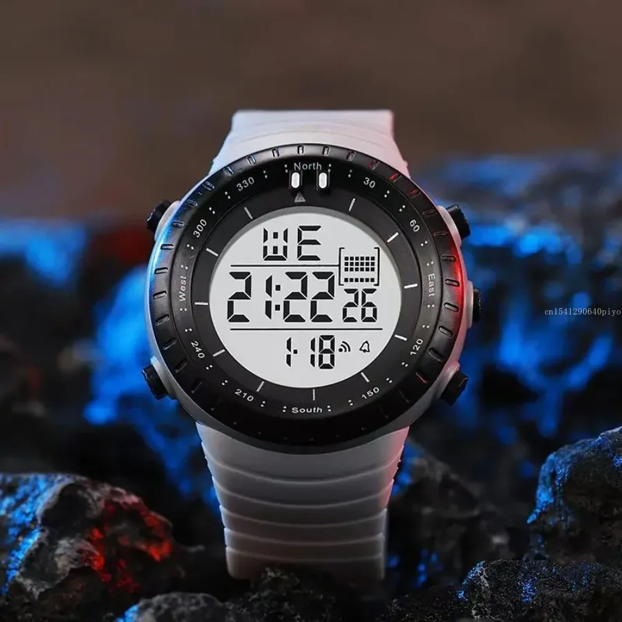 Men's Military Outdoor Sports Watch Waterproof Luminous LED Digital Wristwatch with Alarm Clock Multifunction for Student Kids