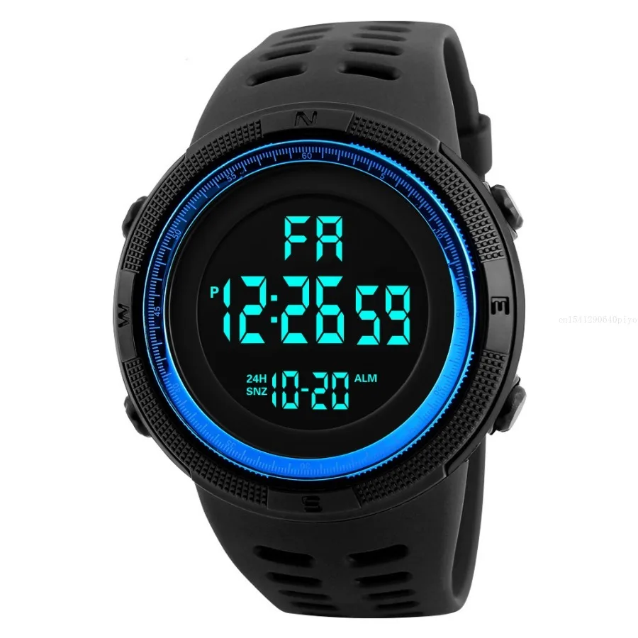 Men's Military Outdoor Sports Watch Waterproof Luminous LED Digital Wristwatch with Alarm Clock Multifunction for Student Kids