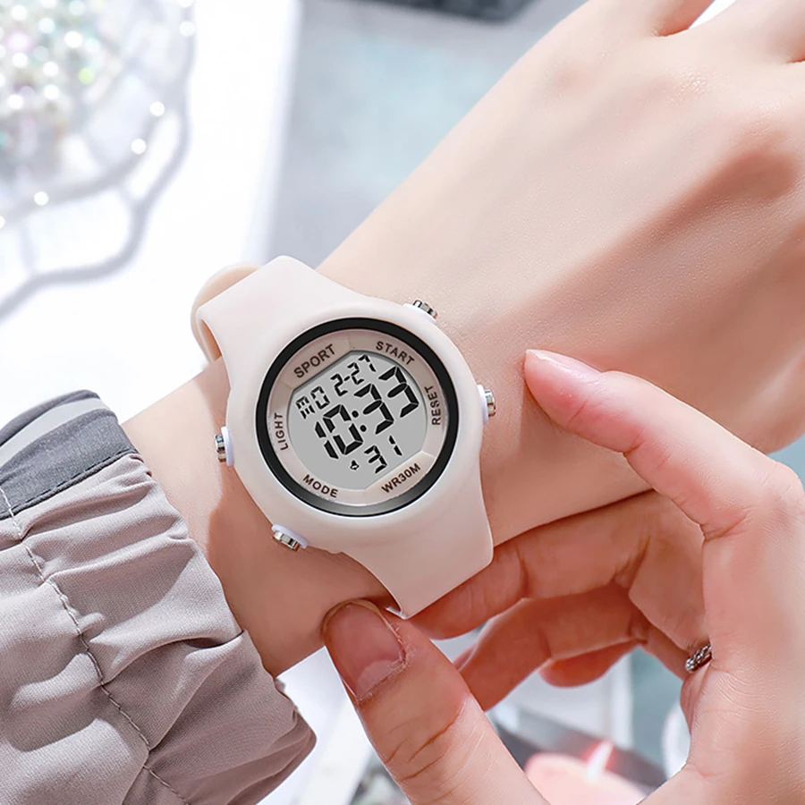 Kids Electronic Wristwatch Set LED Digital Sports Watch Waterproof Luminous Alarm Clock Fashion Clock for Boys Girls Students