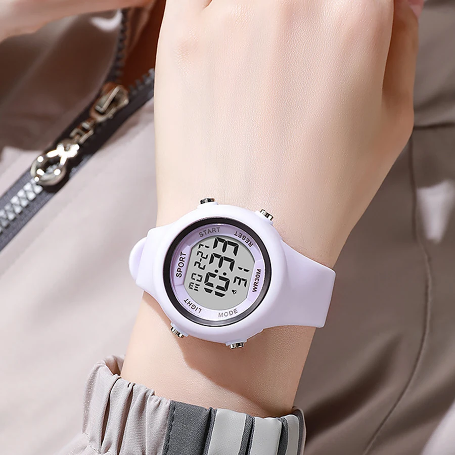 Kids Electronic Wristwatch Set LED Digital Sports Watch Waterproof Luminous Alarm Clock Fashion Clock for Boys Girls Students