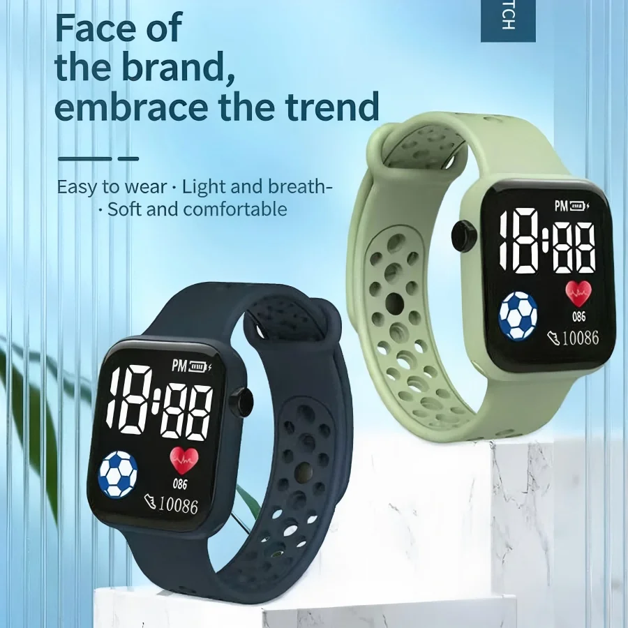 Sports Digital Watch For Kids Boys and Girls Silicone strap LED Display Sports Watches Cartoon Fashion Children's Watch