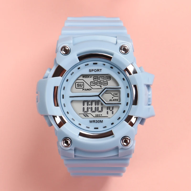Fashion Kids Watches Multifunctional Electronic Wristwatch for Boys and Girls Student Waterproof Luminous Alarm-clock Calendar