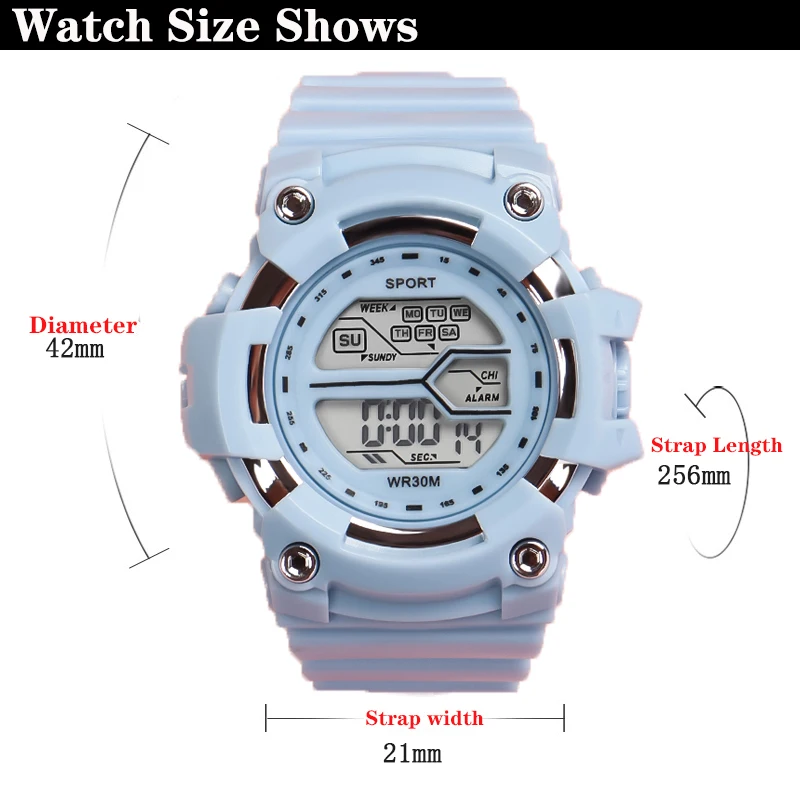 Fashion Kids Watches Multifunctional Electronic Wristwatch for Boys and Girls Student Waterproof Luminous Alarm-clock Calendar
