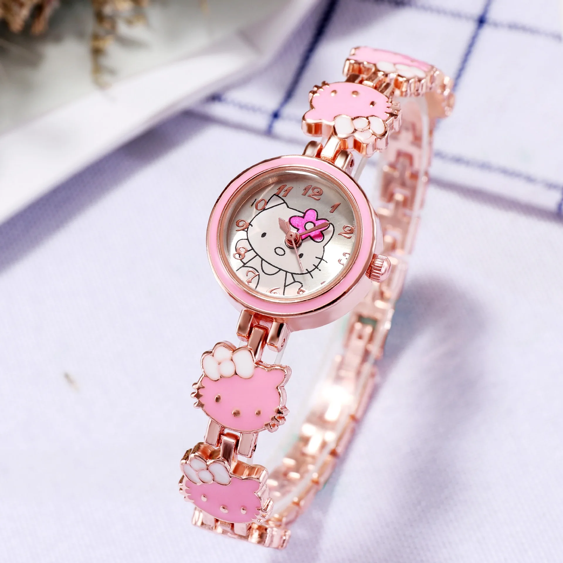 Fashion women's watch metal strap student cartoon watch with water diamond dial girl's watch holiday gift