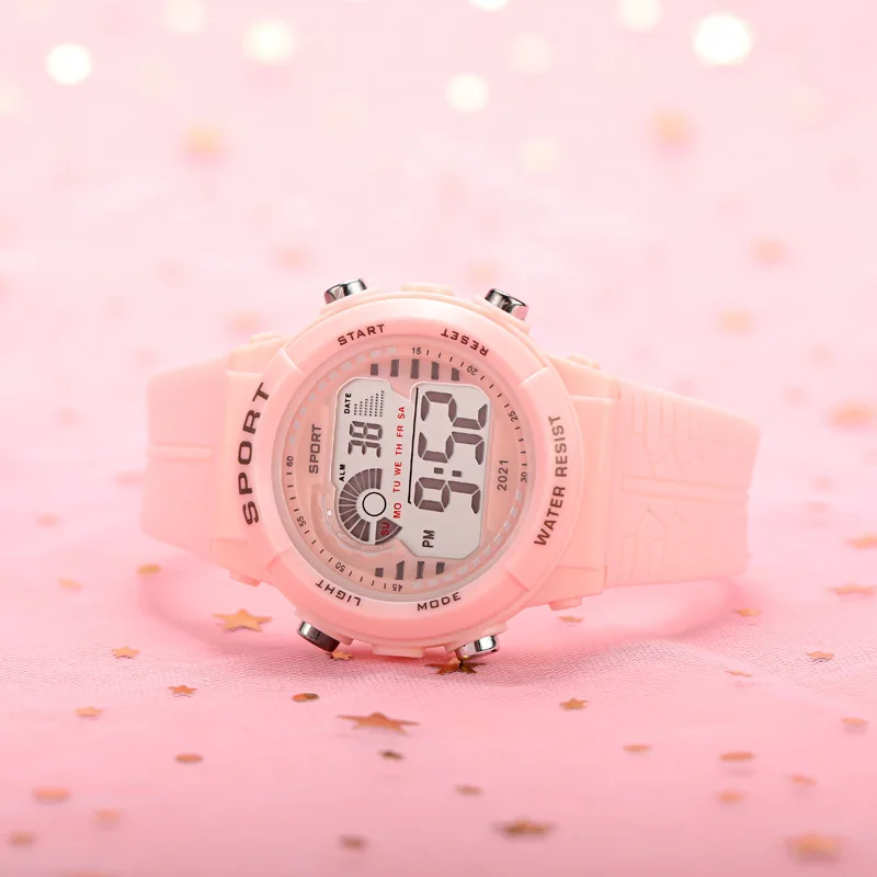 2pcs/Set Kids Electronic Watch Multifunction Sports Wristwatch LED Display Alarm Clock Watches for Boys Girls Students Gift