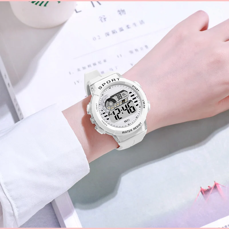 2pcs/Set Kids Electronic Watch Multifunction Sports Wristwatch LED Display Alarm Clock Watches for Boys Girls Students Gift