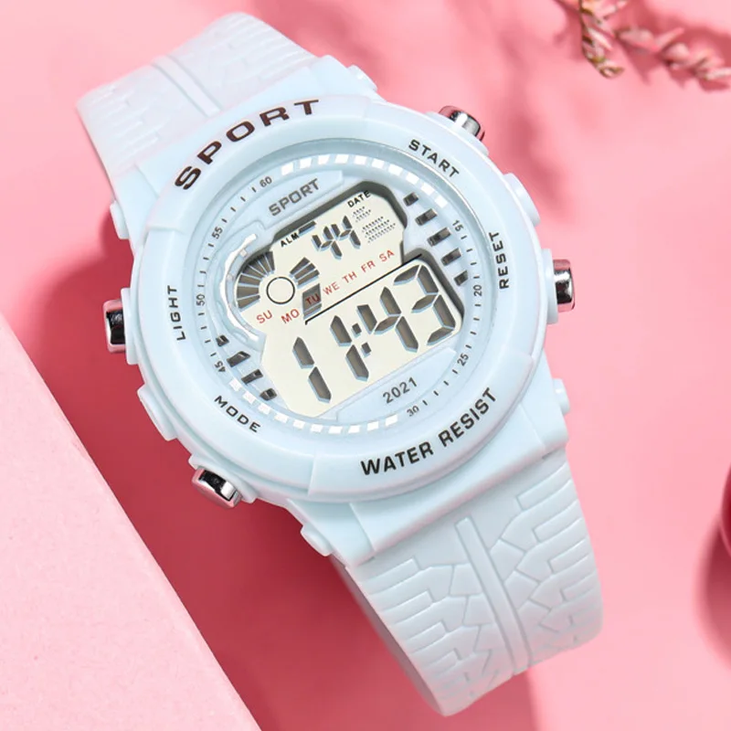 2pcs/Set Kids Electronic Watch Multifunction Sports Wristwatch LED Display Alarm Clock Watches for Boys Girls Students Gift