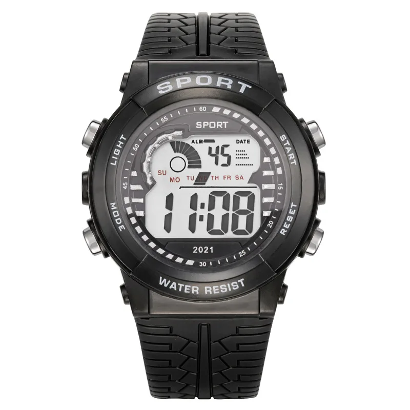 2pcs/Set Kids Electronic Watch Multifunction Sports Wristwatch LED Display Alarm Clock Watches for Boys Girls Students Gift