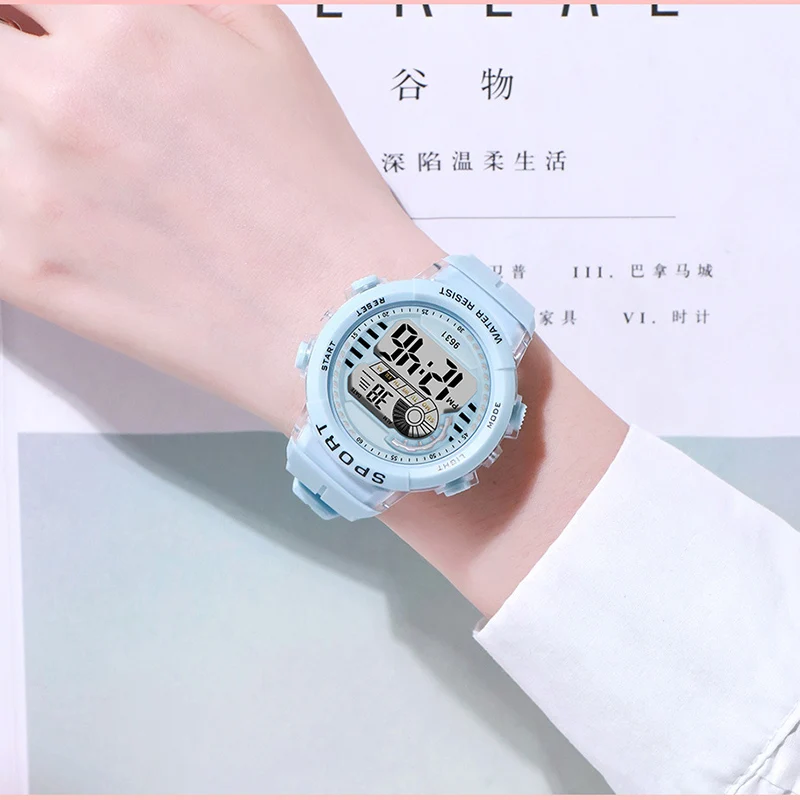 2pcs/Set Kids Electronic Watch Multifunction Sports Wristwatch LED Display Alarm Clock Watches for Boys Girls Students Gift