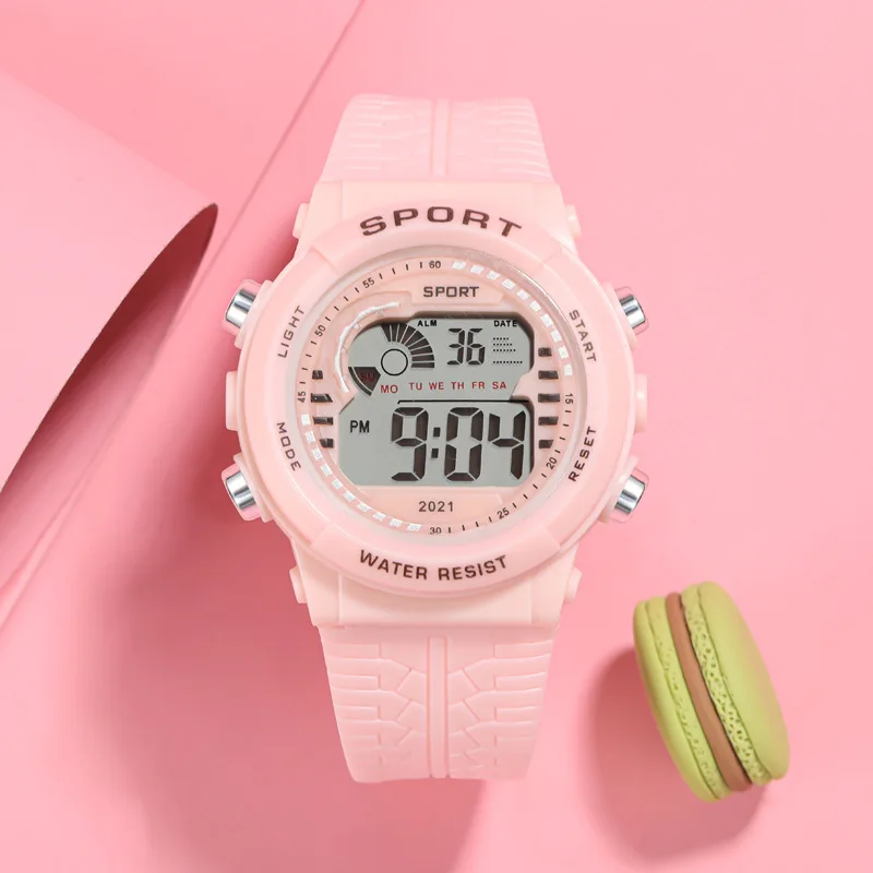 2pcs/Set Kids Electronic Watch Multifunction Sports Wristwatch LED Display Alarm Clock Watches for Boys Girls Students Gift