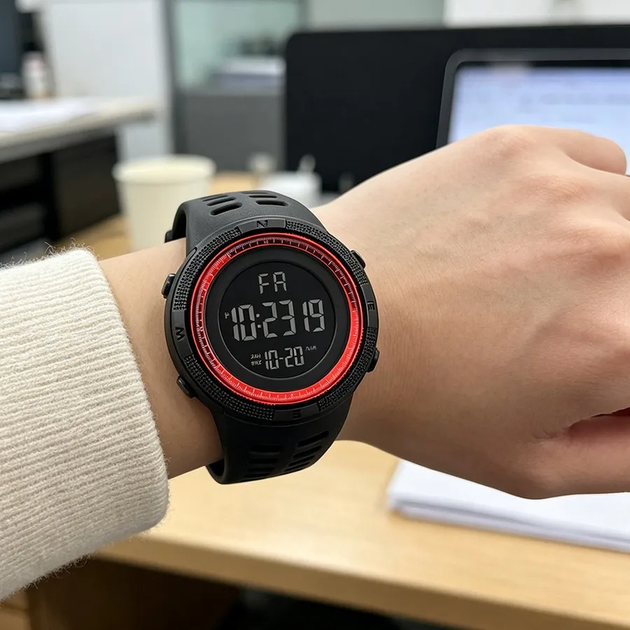 Men Digital Sports Watch Waterproof Casual Luminous Stopwatch Alarm Simple Army Watch for Running Climbing Fishing