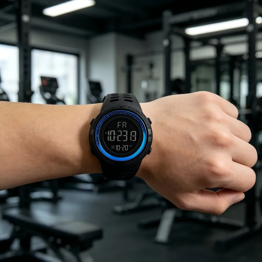 Men Digital Sports Watch Waterproof Casual Luminous Stopwatch Alarm Simple Army Watch for Running Climbing Fishing