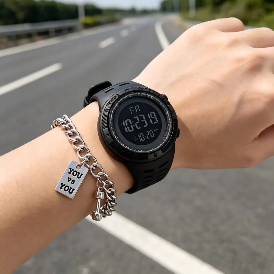 Men Digital Sports Watch Waterproof Casual Luminous Stopwatch Alarm Simple Army Watch for Running Climbing Fishing