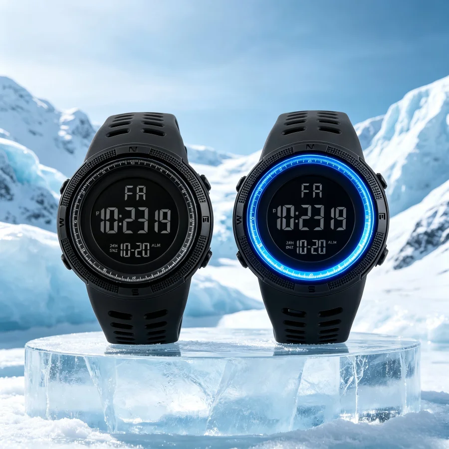 Men Digital Sports Watch Waterproof Casual Luminous Stopwatch Alarm Simple Army Watch for Running Climbing Fishing