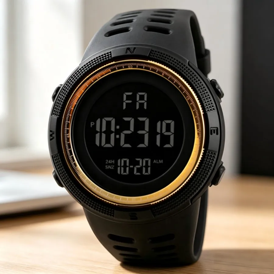Men Digital Sports Watch Waterproof Casual Luminous Stopwatch Alarm Simple Army Watch for Running Climbing Fishing