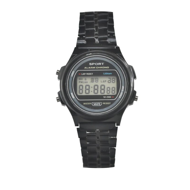 F92WSteel Strap Watch Men's Women's Student Business Clock Multi-functional LED Digital Sports Watch Electronic Clock Electronic