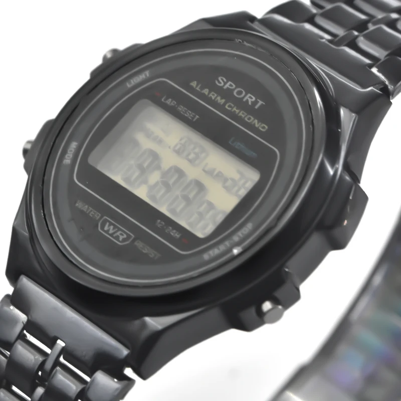 F92WSteel Strap Watch Men's Women's Student Business Clock Multi-functional LED Digital Sports Watch Electronic Clock Electronic