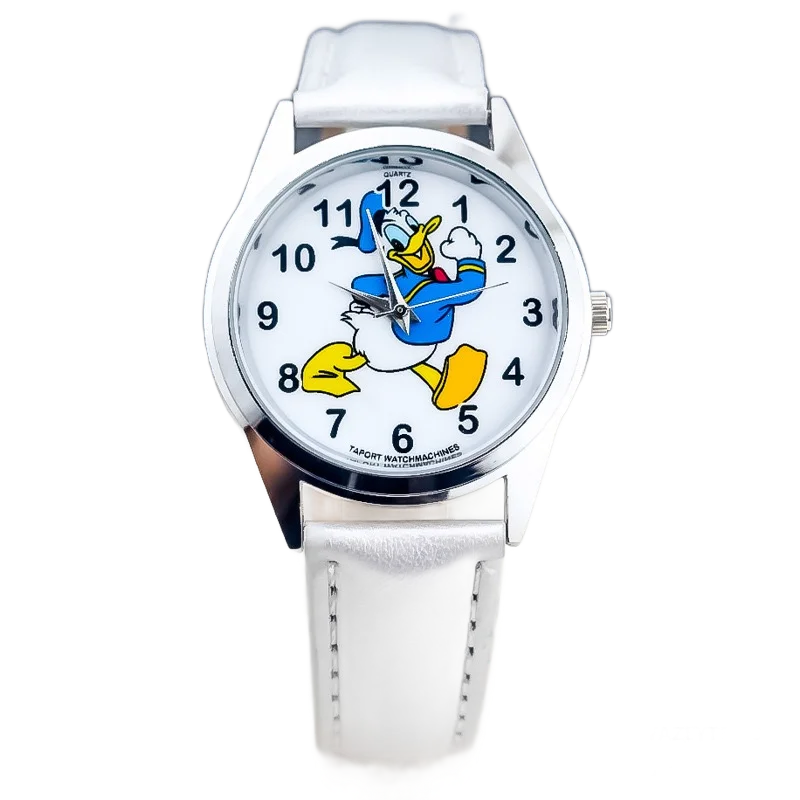 Disney Fashion Children's Watch Boys and Girls Quartz Watch PU Leather Strap Student Watch Birthday Gift