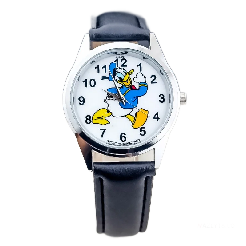 Disney Fashion Children's Watch Boys and Girls Quartz Watch PU Leather Strap Student Watch Birthday Gift