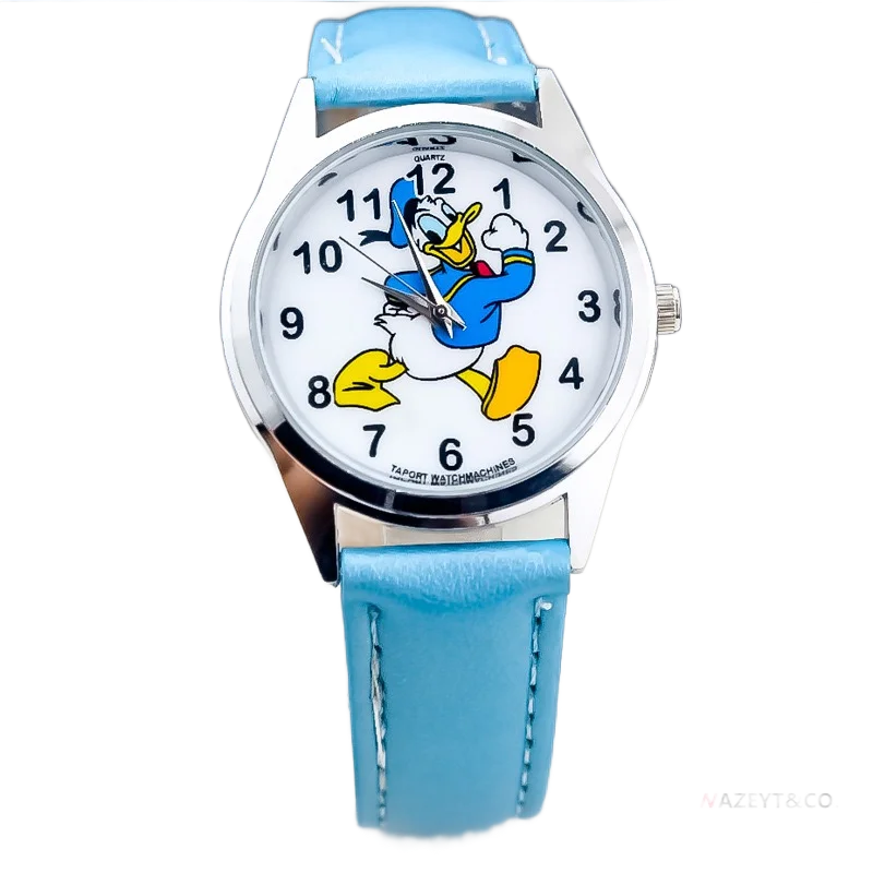 Disney Fashion Children's Watch Boys and Girls Quartz Watch PU Leather Strap Student Watch Birthday Gift