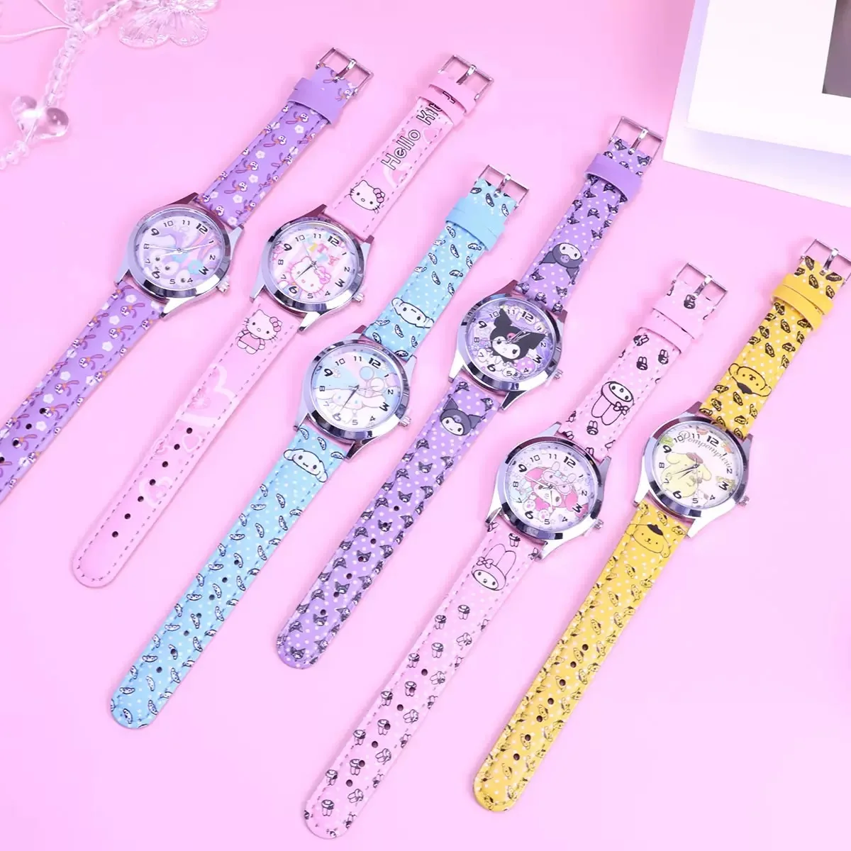 Disney Fashion Children's Watch Boys and Girls Quartz Watch PU Leather Strap Student Watch Birthday Gift