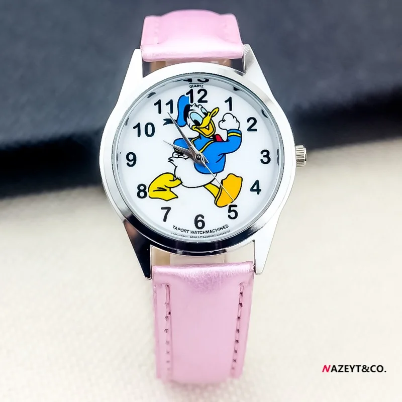 Disney Fashion Children's Watch Boys and Girls Quartz Watch PU Leather Strap Student Watch Birthday Gift