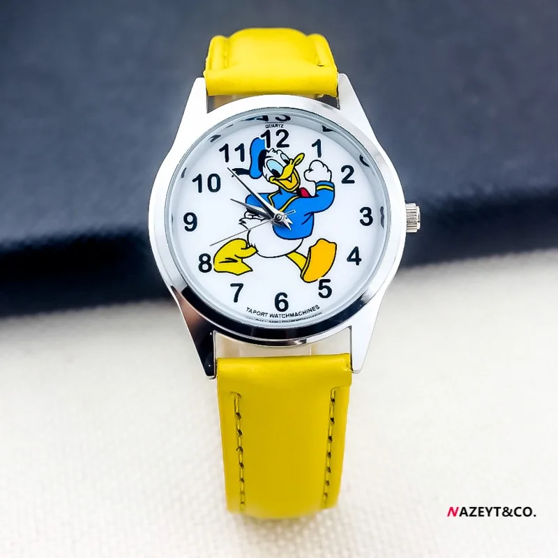 Disney Fashion Children's Watch Boys and Girls Quartz Watch PU Leather Strap Student Watch Birthday Gift