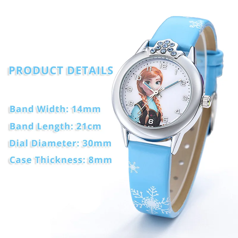 Ladies' Fashion Cartoon Frozen Elsa Princess Student Watch Quartz Watch Children's Girls Beautiful Watch Holiday Gift