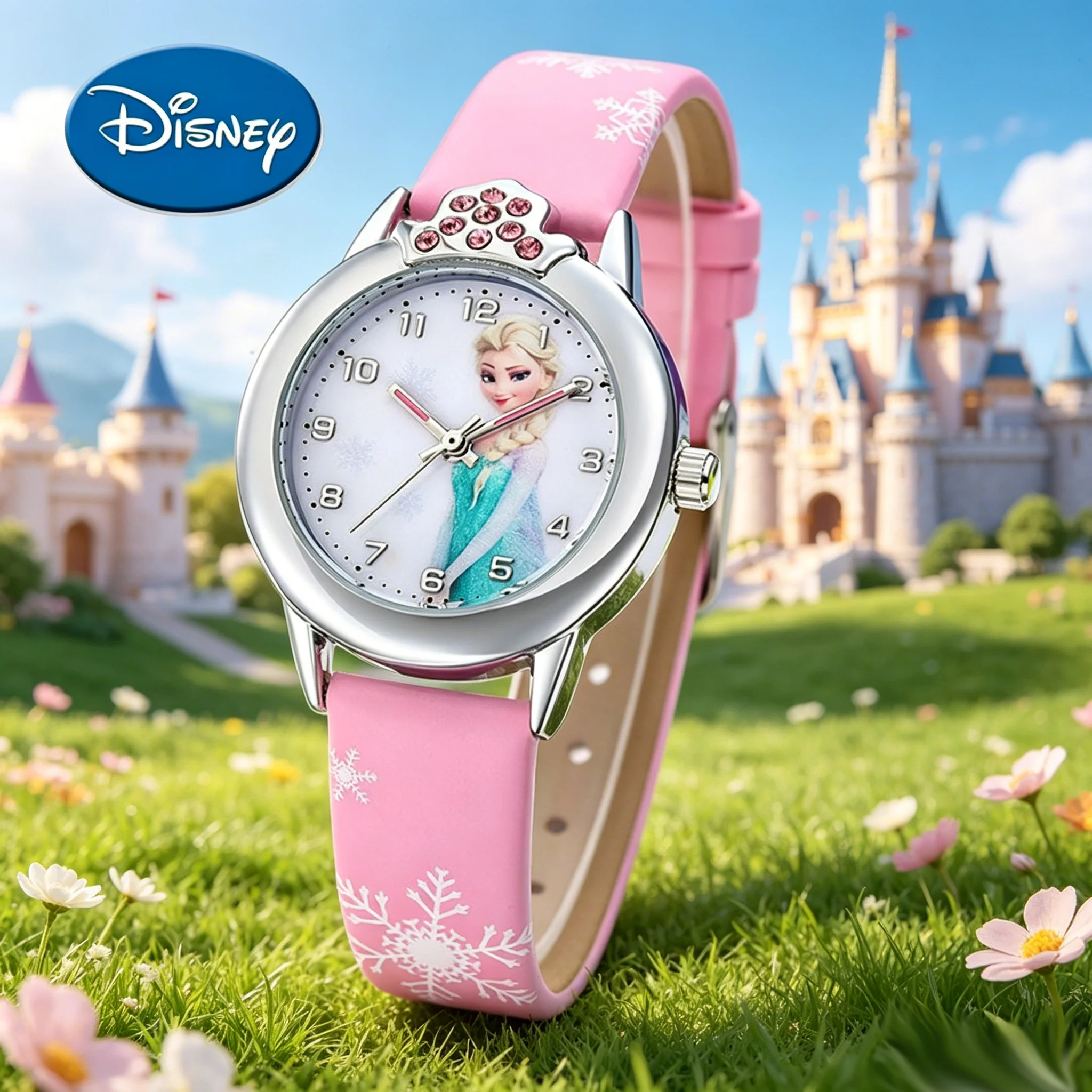 Ladies' Fashion Cartoon Frozen Elsa Princess Student Watch Quartz Watch Children's Girls Beautiful Watch Holiday Gift