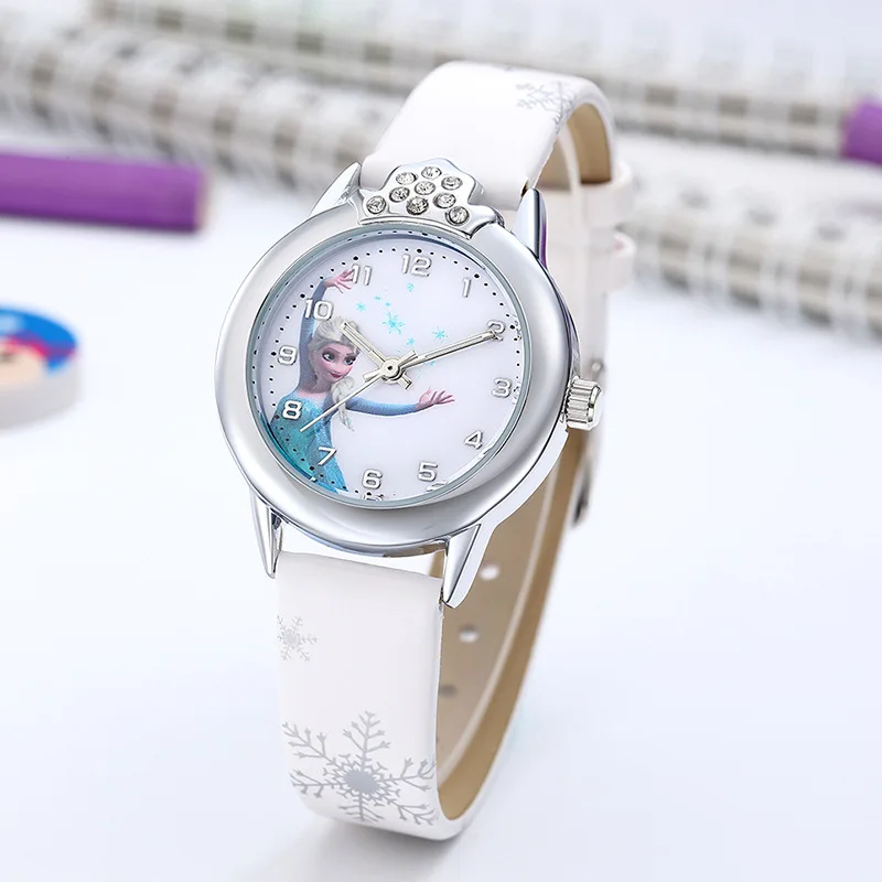 Ladies' Fashion Cartoon Frozen Elsa Princess Student Watch Quartz Watch Children's Girls Beautiful Watch Holiday Gift