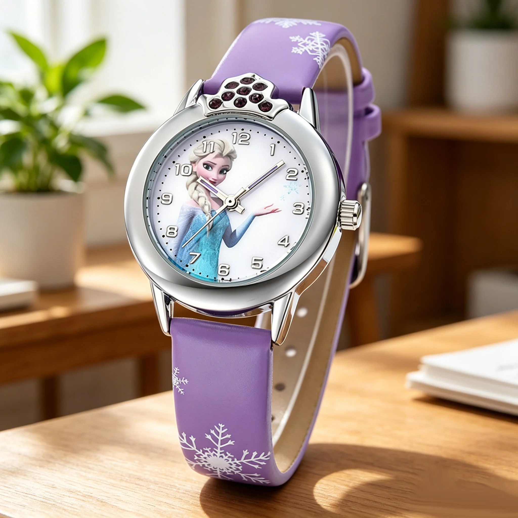 Ladies' Fashion Cartoon Frozen Elsa Princess Student Watch Quartz Watch Children's Girls Beautiful Watch Holiday Gift