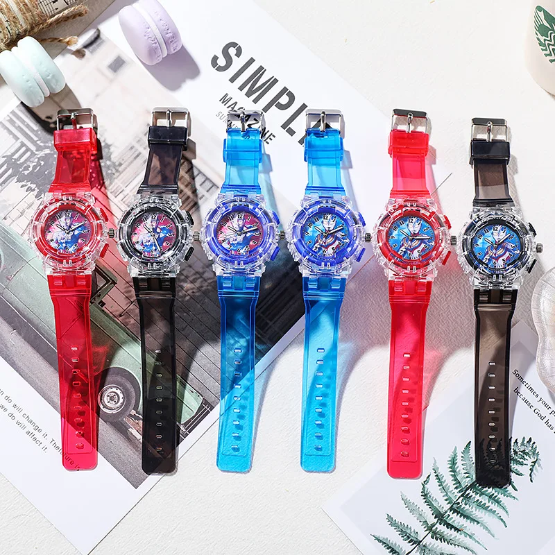 Fashion Luminous Children's Watch Cartoon Sports Kids Quartz Watches Silicone Strap Simple Casual Boys Girls Clock Gift Reloj
