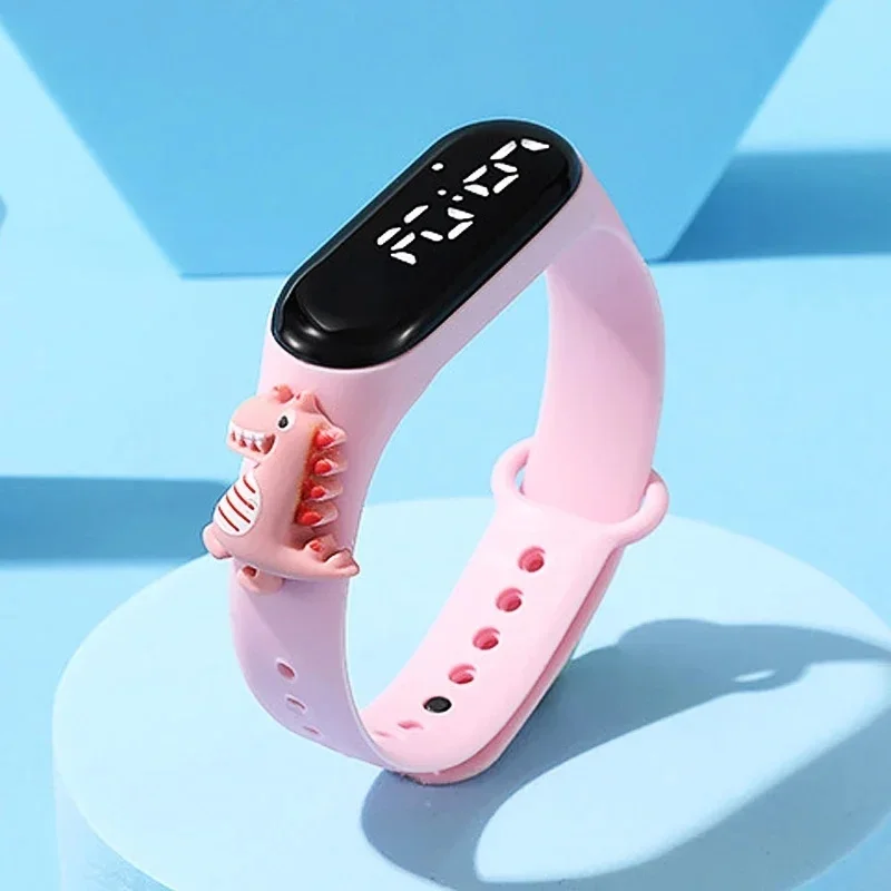 Cartoon Dinosaur Toys Children LED Smart Watch Waterproof Outdoor Sports Clock Kids Electronic Watches Baby Learn Time Bracelet
